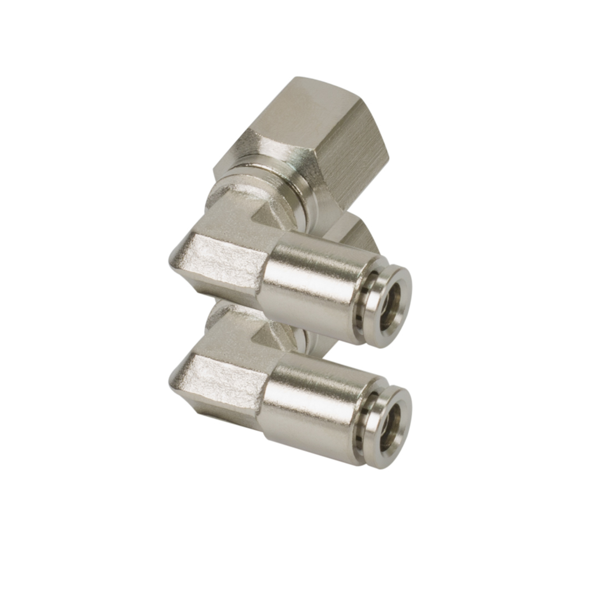 Viair 90 Degree Swivel Elbow PTC Fitting - 1/4in. NPT, Nickel-Plated Brass, Model# 11458
